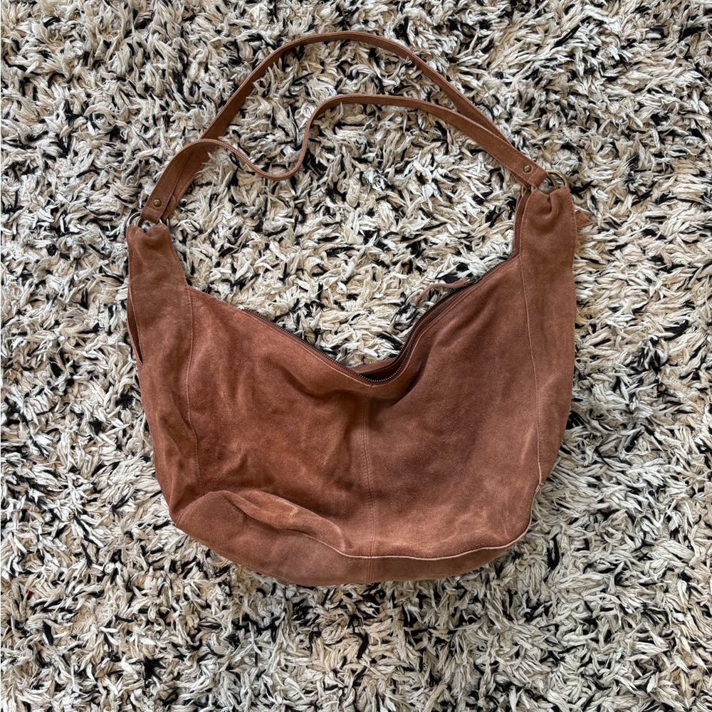 Free People Brown Suede Roma Bag
